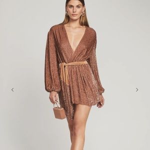 Retrofête Authentic Bronze Gabrielle Sequin Robe Dress Size Medium